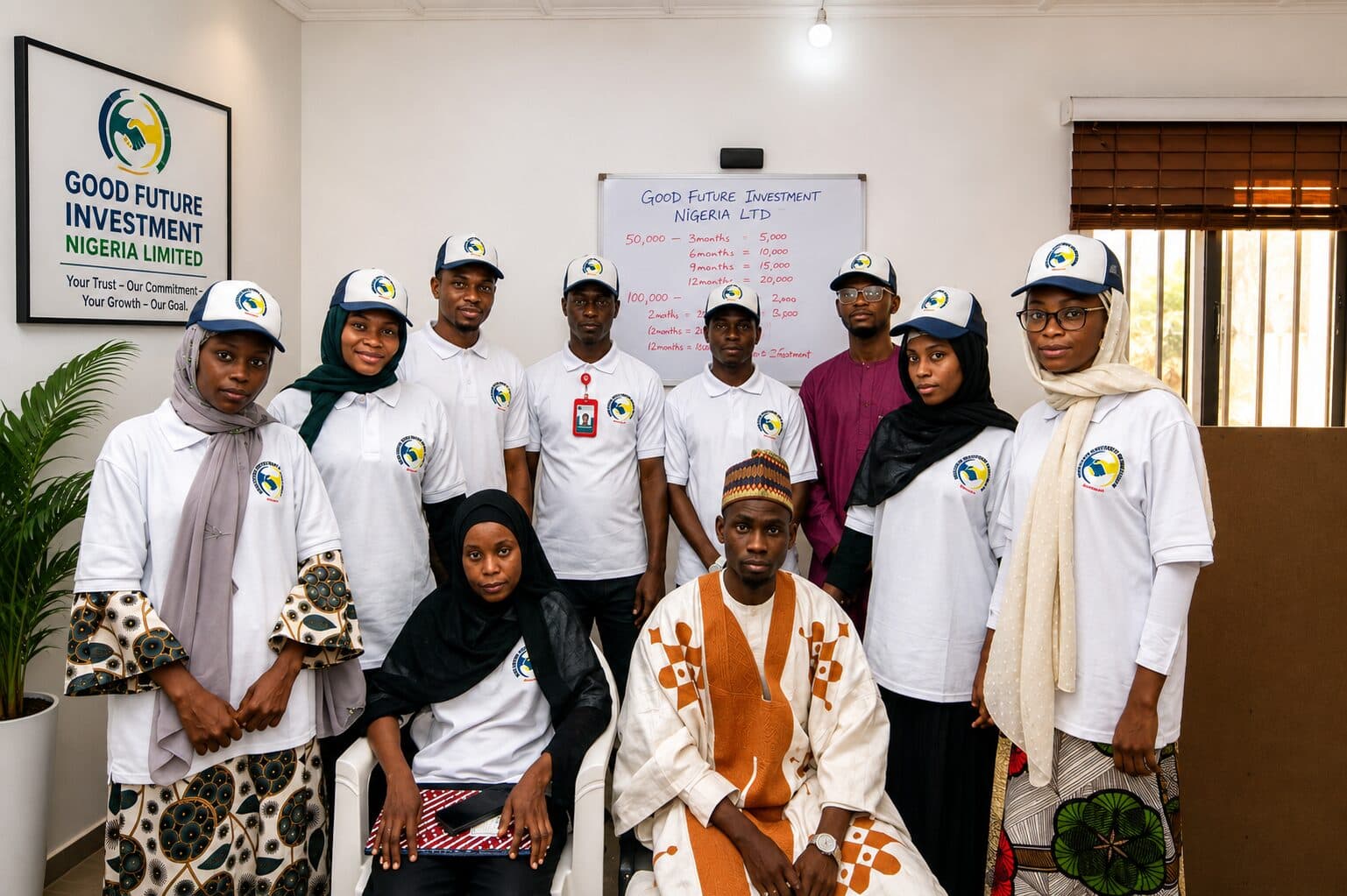 Full team of Good Future Investment Nigeria Limited at the company office